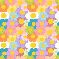 colorful vibrant cartoon daisy flowers seamless pattern illustration