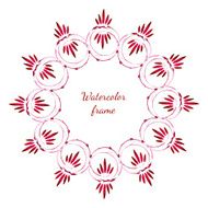 Floral watercolor flowers frame drawing vector frame watercolor