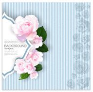 Marriage invitation card with place for text and pink flowers N2