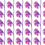 Seamless Floral Pattern with hand-drawn flowers on white vector background N2