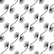 Monochrome flowers hand drawn texture Vector seamless pattern with flower