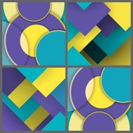 Set of banner templates with geometric pattern N14