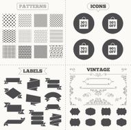 Sale bag tag icons Discount symbols N29