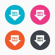 Sale arrow tag icons Discount symbols N18