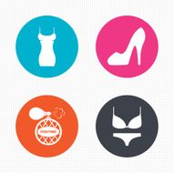 Women dress icon Sexy shoe sign Perfume N16