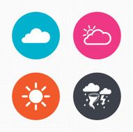 Weather icons Cloud and sun Storm symbol N3