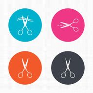 Scissors icons Hairdresser or barbershop symbol N2