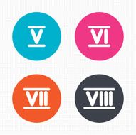 Roman numeral icons Number five six seven N2