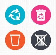 Recycle bin icons Reuse or reduce symbol N3