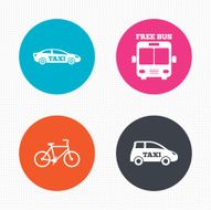 Public transport icons Free bus bicycle signs