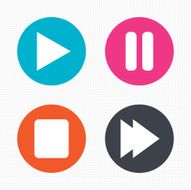 Player navigation icons Play stop and pause