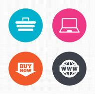 Online shopping icons Notebook pc cart buy N8