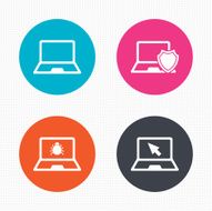 Notebook laptop pc icons Virus or software bug N2