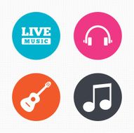 Musical elements icon Music note and guitar