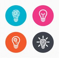 Light lamp icons Energy saving symbols N5