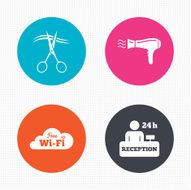 Hotel services icon Wi-fi Hairdryer N3