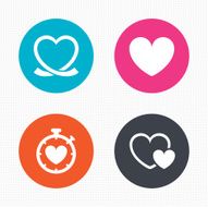Heart ribbon icon Timer stopwatch symbol N3