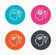 Head with brain icon Female woman symbols N18
