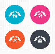 Hands insurance icons Human life-assurance N15