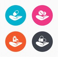 Helping hands icons Medical health insurance N4