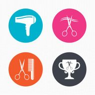 Hairdresser icons Scissors cut hair symbol N4