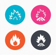 Fire flame icons Heat signs N4