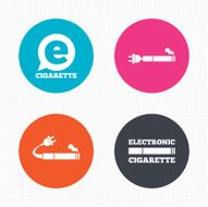 E-Cigarette signs Electronic smoking icons N2