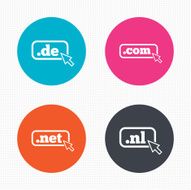 Top-level domains signs De Com Net and Nl N3
