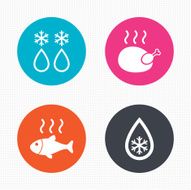 Defrosting drop and snowflake Fish chicken N2