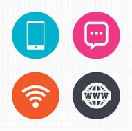 Communication icons Smartphone and chat bubble N4