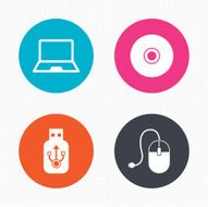 Notebook pc and Usb flash drive stick icons N3