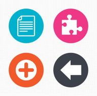 Plus circle and puzzle signs File arrow