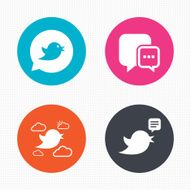 Birds icons Social media speech bubble N3