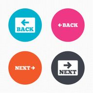 Back and next navigation signs Arrow icons N2