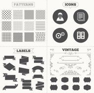 Accounting workflow icons Human documents N13