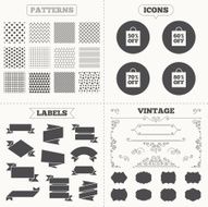 Sale bag tag icons Discount symbols N31