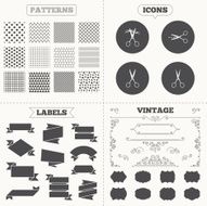 Scissors icons Hairdresser or barbershop symbol N3