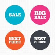 Sale icons Best choice price symbols N2