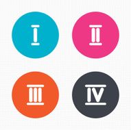 Roman numeral icons Number one two three