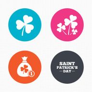 Saint Patrick day icons Money bag with coin