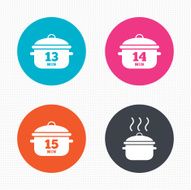 Cooking pan icons Boil fifteen minutes N2