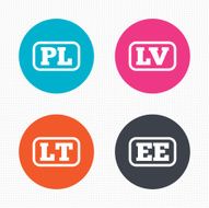 Language icons PL LV LT and EE translation