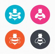 Honey bees icons Bumblebees symbols N2