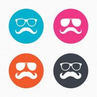 Mustache and Glasses icons Hipster symbols N12