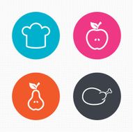 Food icons Apple and Pear fruit symbols N2