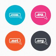 Top-level domains signs Com Eu Net and Org N4