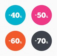 Sale discount icons Special offer price signs N25