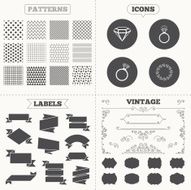 Rings icons Jewelry with diamond signs N6