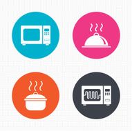 Microwave oven icon Cooking pan food serving N2