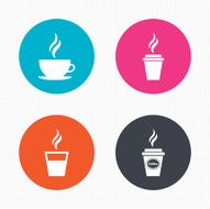 Coffee cup icon Hot drinks glasses symbols N4